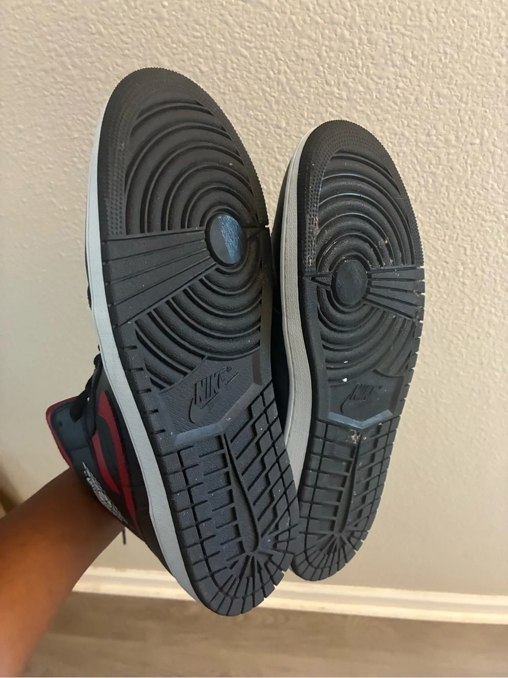Jordan Black and Red High-Top Sneakers